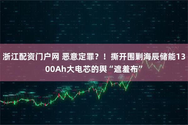 浙江配资门户网 恶意定罪？！撕开围剿海辰储能1300Ah大电芯的舆“遮羞布”